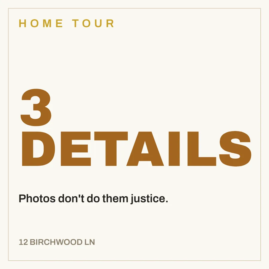 Home Tour post — three details